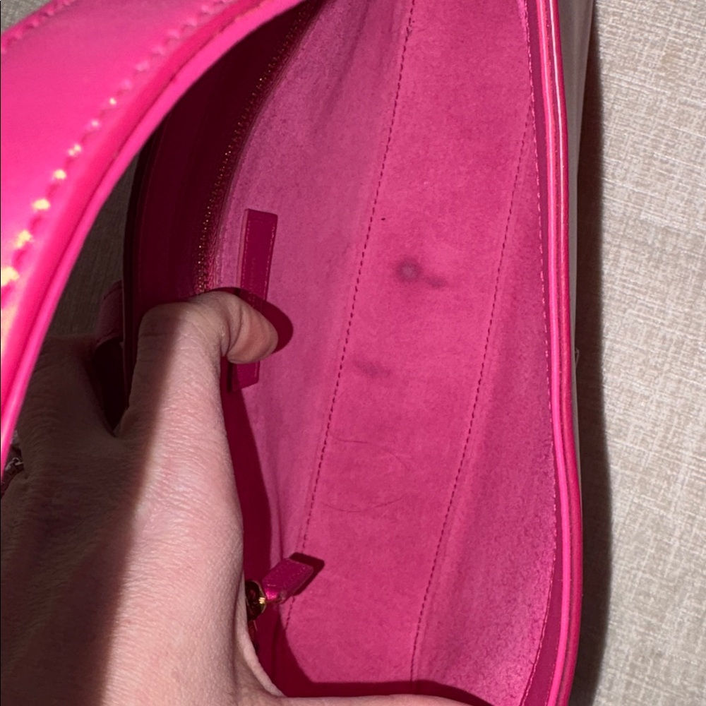 Saint Laurent Hot Pink Le 5 a 7  Shoulder Bag with Gold YSL Hardware - Picture 4 of 5